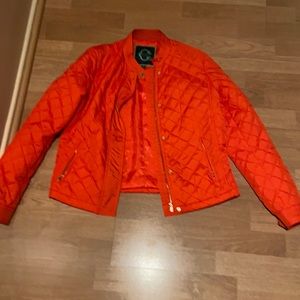 C Wonder Orange Quilted Jacket Small